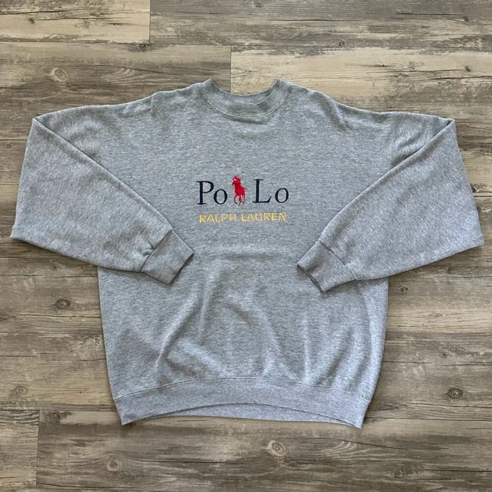 Vintage Polo Ralph Lauren Big Pony Spellout 🥾🦵 Sweater Size XL